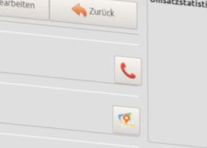 Funkcia Click2Call v systéme Call-Control: Ikona telefónneho slúchadla pre priame zavolanie zákazníkovi jedným kliknutím.