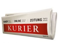 Logo novín Kurier na zloženom výtlačku