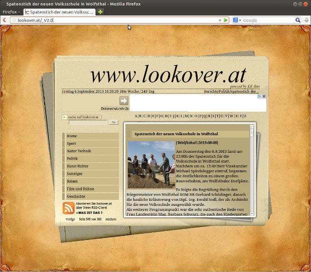 Dizajn Lookover so stránkou novín na štruktúrovanom pozadí