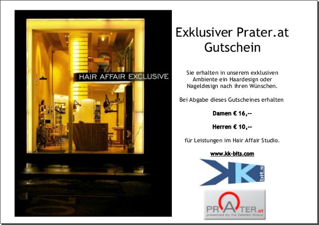 Poukaz Prater.at na služby štúdia Hair Affair